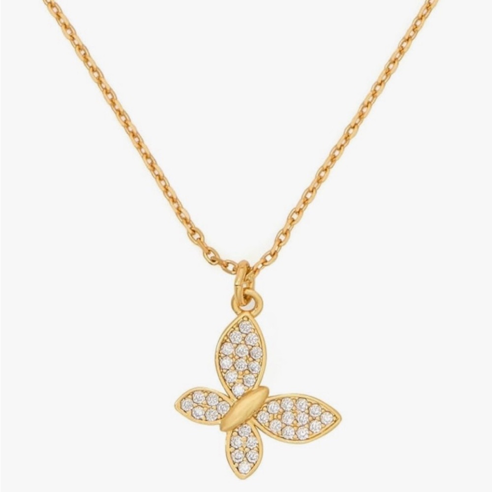 KATE SPADE Lucky Charm Pavé‎ Butterfly Pendant NWT